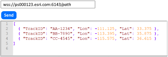 Event data organized in a JSON array.