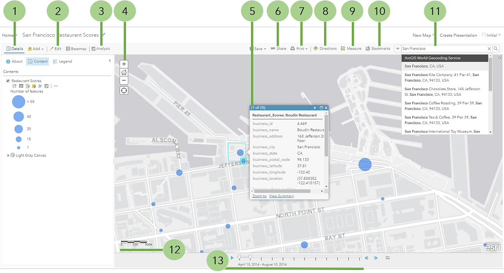 Map Viewer with elements labeled